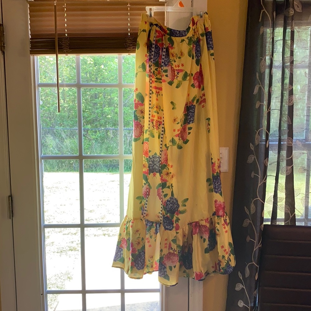 The Flower yellow long skirt